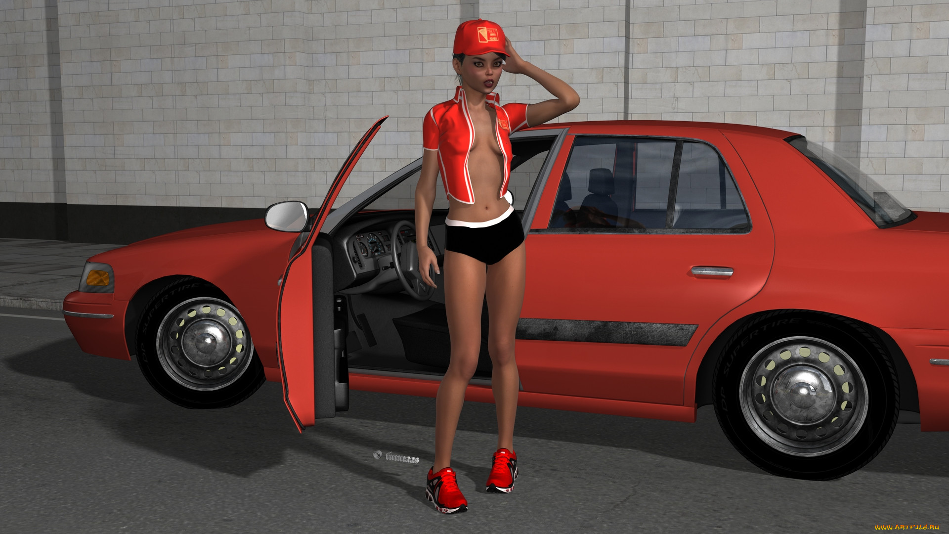 , 3d car&girl, , , , 